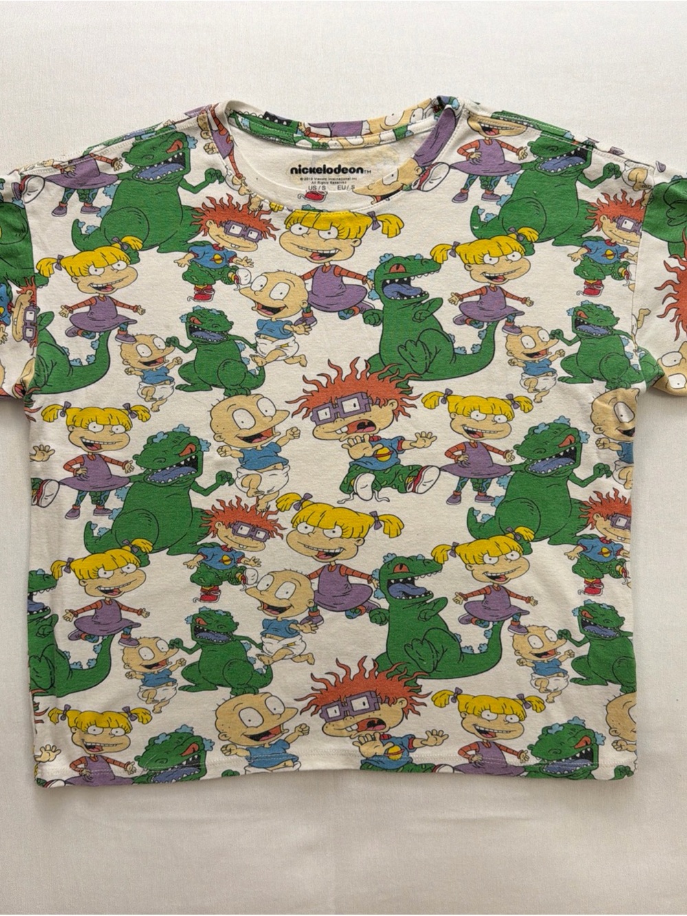 Nickelodeon Rugrats All-Over Print Tee - White, Green, Yellow, Purple